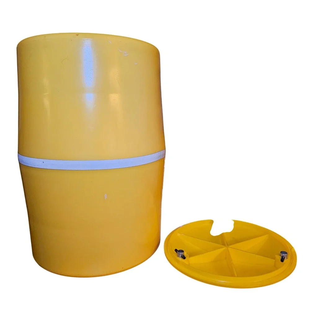 Vintage Assault Bear Keg Bear Food Container Yellow 716 Cu In IGBC Original Box